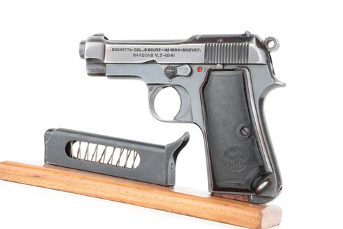1941 Beretta Model 1934 .380 ACP pistol - left side view with magazine