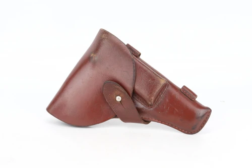 1953 Romanian Cugir TTC Tokarev 7.62x25 pistol - front of brown leather holster