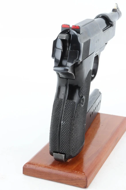 1940 Zero Series Walther P.38 - rear view with red and white painted sights and checkered grips
