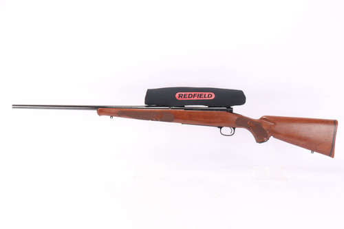Winchester Model 70 XTR Featherweight .270 Win rifle - left side view with scope cover