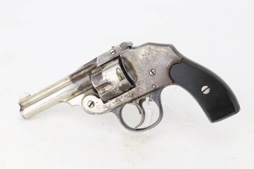 Left side of nickel Iver Johnson Safety Automatic Hammerless .38 S&W revolver
