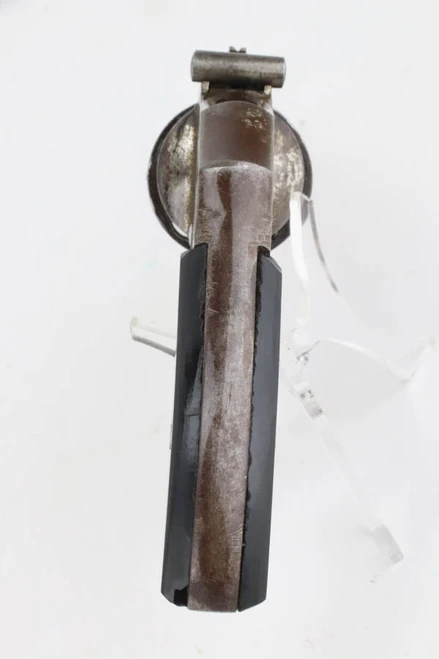 Back strap and black grips of Iver Johnson Safety Hammerless
