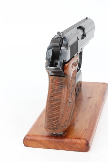 Rear view of SS contract Walther PPK and brown grip
