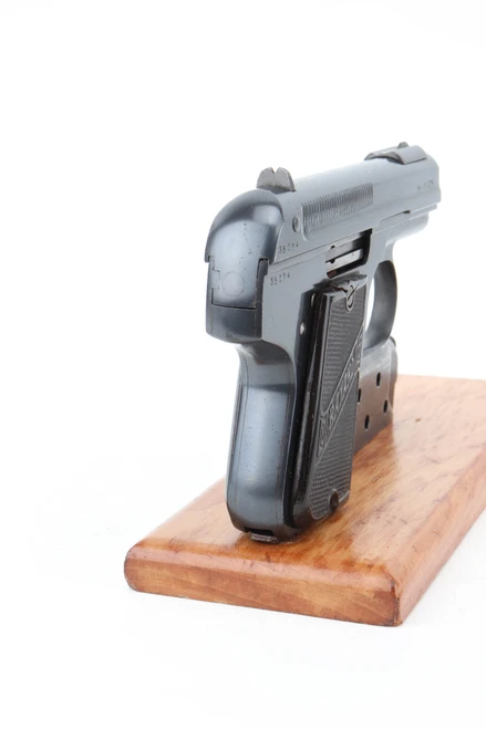 Pieper Bayard Model 1908 6.35mm pocket pistol grip and rear view