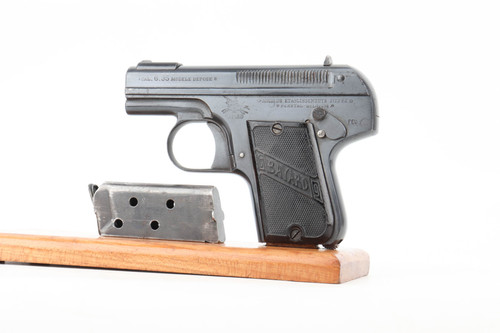 Pieper Bayard Model 1908 6.35mm pocket pistol left side with magazine