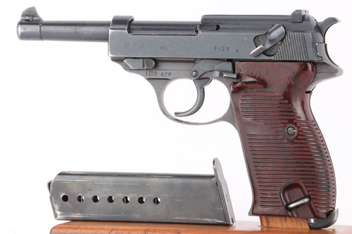 1944 Spreewerk cyq P.38 9mm pistol left side with magazine