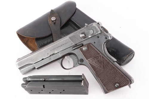 WWII German military Radom VIS 35 rig with black leather holster and magazines