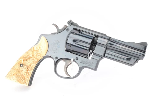 1955 Smith & Wesson Pre-27 3.5 inch .357 Magnum - right side with eagle carved ivory grip