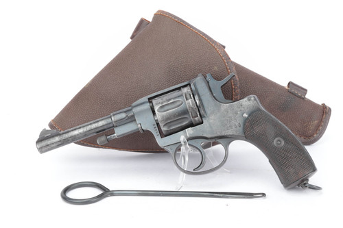 1936 Russian Nagant M1895 revolver 7.62x38R - shown as a rig with holster and cleaning rod