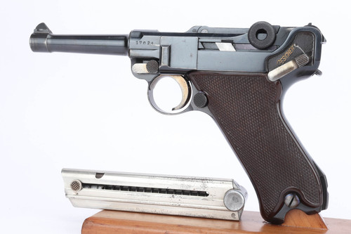 Rare 1936 Krieghoff Luger - left side with Krieghoff magazine