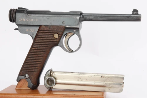 Right side of the 1938 Nambu Type 14 with serial and date