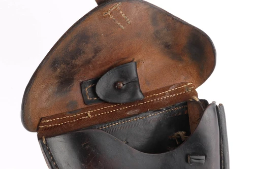 1941 Carl Busse P.08 Luger holster - open flap showing the tool pouch and interior