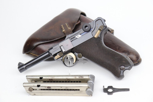 1936 Nazi Mauser Luger Rig - Two Matching Mags - 1