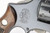 1947 Smith & Wesson K-22 Masterpiece revolver with box - right side frame medallion close-up