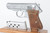Verchromt chrome finish Walther PPK pistol - left side with magazine