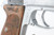 Verchromt chrome finish Walther PPK pistol - right side slide and grip close-up