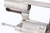 Satin nickel Colt Lawman III revolver with box - right side frame close-up