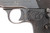 Transitional Walther Model 2/5 .25 ACP pistol - left side grip logo close-up