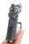 Jacob Grey TWC Black double-stack 1911 9mm pistol - rear view on display stand