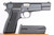 1968 FN Browning High Power T series 9mm pistol - right side profile with black plastic grips
