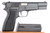 1965 FN Browning High Power T series 9mm pistol - right side profile with black plastic grips