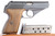 1943 Mauser HSC 7.65mm pistol - right side profile with period-correct wood grip
