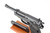 1967 Walther P38 high polish .30 Luger pistol - top view along the slide to the front sight