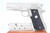 1975 Colt Combat Commander satin nickel .45 ACP pistol - left side with black rubber grip