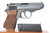 1941 high polish police Eagle/C Walther PPK 7.65mm pistol - right side view with magazine, brown Walther grip