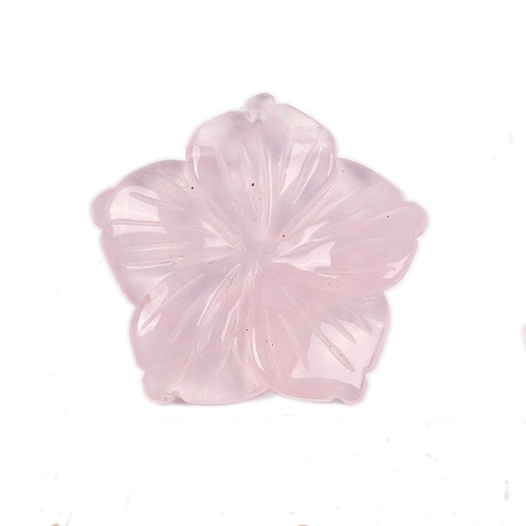 Rose Quartz Peach Blossom Crystal Pendant | Lesca Crystals