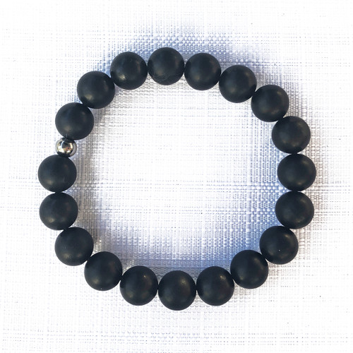 Shungite 10mm Matte Bead Bracelet