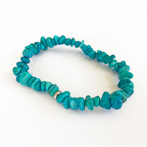 Aqua Blue Magnesite Chip Bracelet