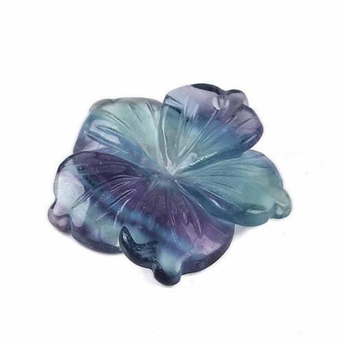 Fluorite Peach Blossom Flower pendant on white background