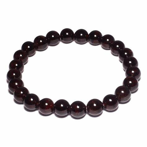 Garnet 10mm Bead Bracelet