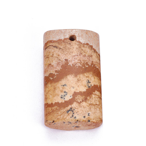 Picture Jasper Rectangular Pendant on a white background Picture Jasper Rectangular Pendant on a white background