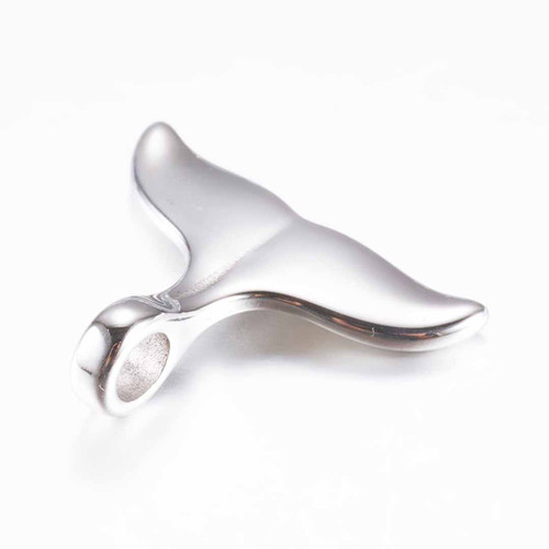 Stainless Steel Whale/Mermaid Tail pendant on a white background