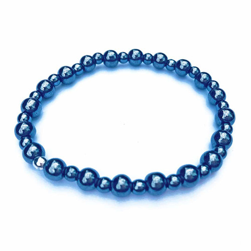 Hematite 4&6mm Bead Bracelet on a white background