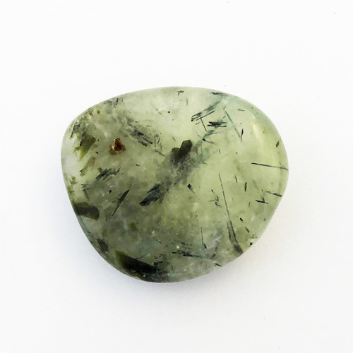 Prehnite with Epidote Palm Stone 32mm