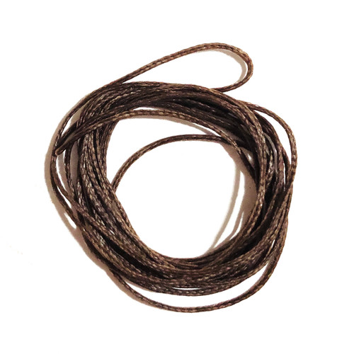 1m of Mahogany Brown polyester cord 0.8mm width on white background
