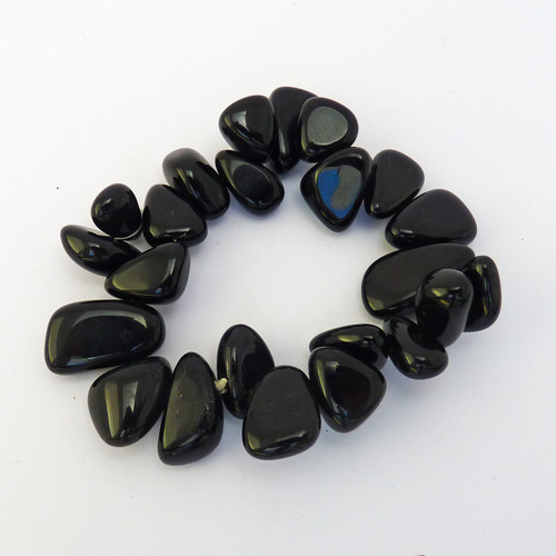 Black Agate 8-10mm Nugget Bead Bracelet