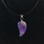 Amethyst 24mm Carved Angel Wing Pendant with Stainless Steel bail