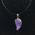 Amethyst 24mm Carved Angel Wing Pendant with Stainless Steel bail