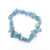 Aquamarine chip bracelet on white background