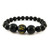 Black Obsidian 8mm, 10mm& 14mm Om bead bracelet
