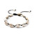 Cowrie Shell Adjustable Braided Anklet - black cord with howlite bead on white background