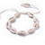 Off-white-natural cowrie shell anklet on a white background