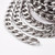 Diamond Cut Curb (Cuban or Rock) Chain Necklace 45-100cm Stainless Steel Lanyard showing 7mm wide curb links on white background