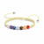 Chakra Star Cut Cream Braided Cord Bracelet