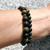 Dragon's Blood Jasper 8mm and 6mm bead bracelet on white background