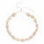 Cowrie Shell White Cotton Braided Cord, 45-65cm Adjustable Necklace on a white background